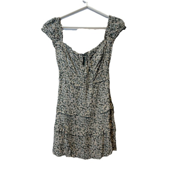 Sundae Muse Andy Dress‎ Size 8 Sm Green Floral Daisy Empire Waist Baby Doll Boho - Picture 1 of 7